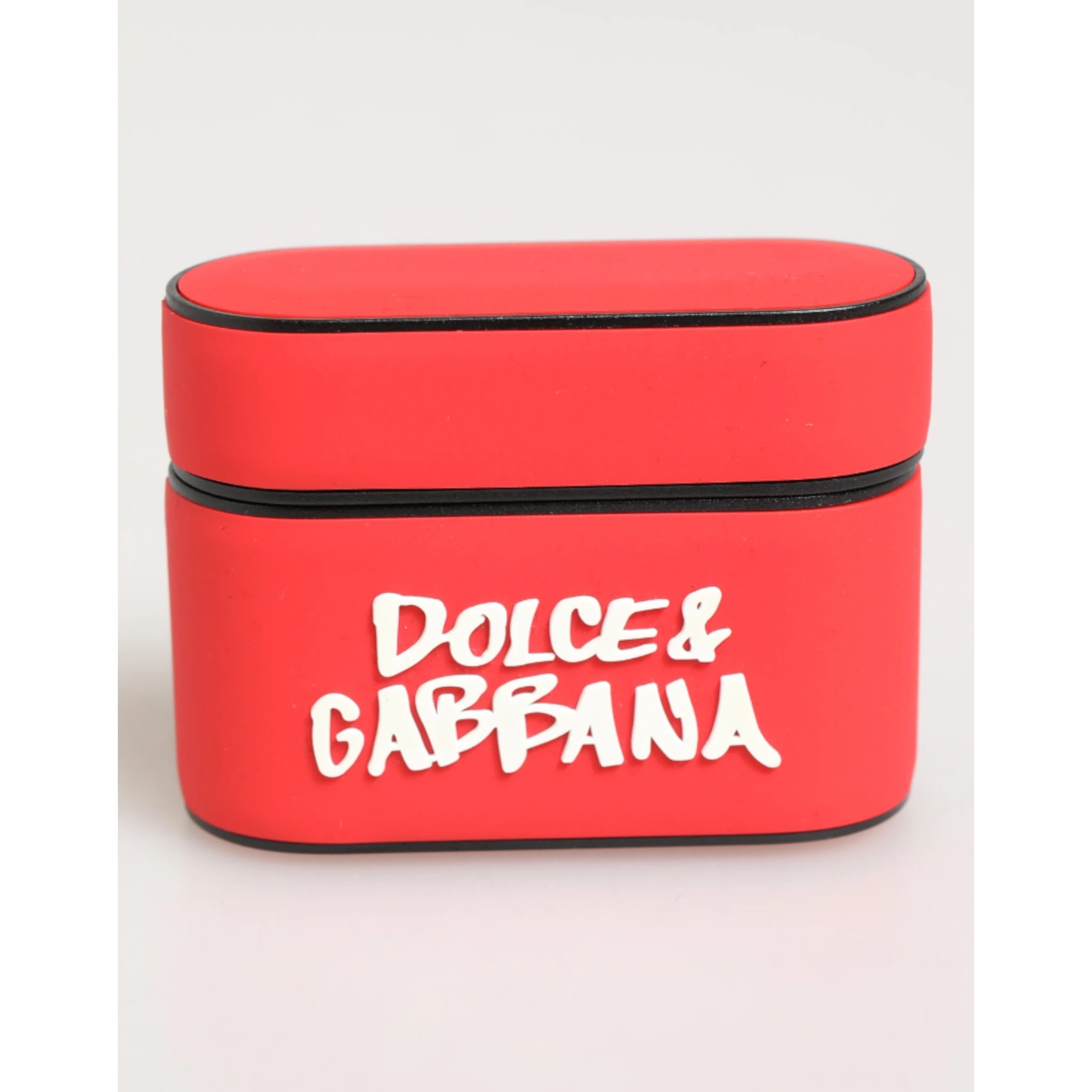 Red PVC DG Logo Embossed Men Flip Holder  Airpods Case