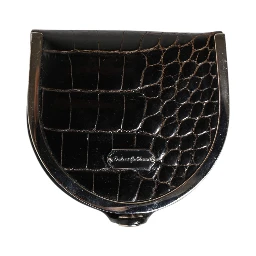 Black Polished Crocodile Leather Mens Coin Purse Wallet