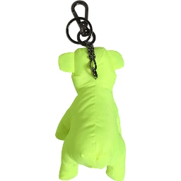 Neon Green Bear Embroidered Logo Men Keychain Clasp  Keyring
