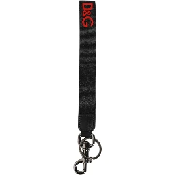 Black Red Logo Polyester Brass Holder Keychain Keyring