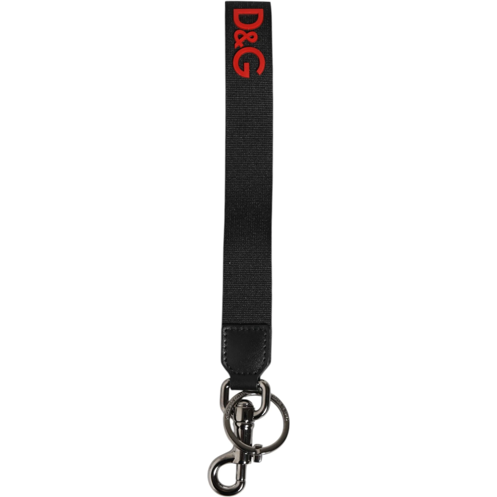 Black Red Logo Polyester Brass Holder Keychain Keyring