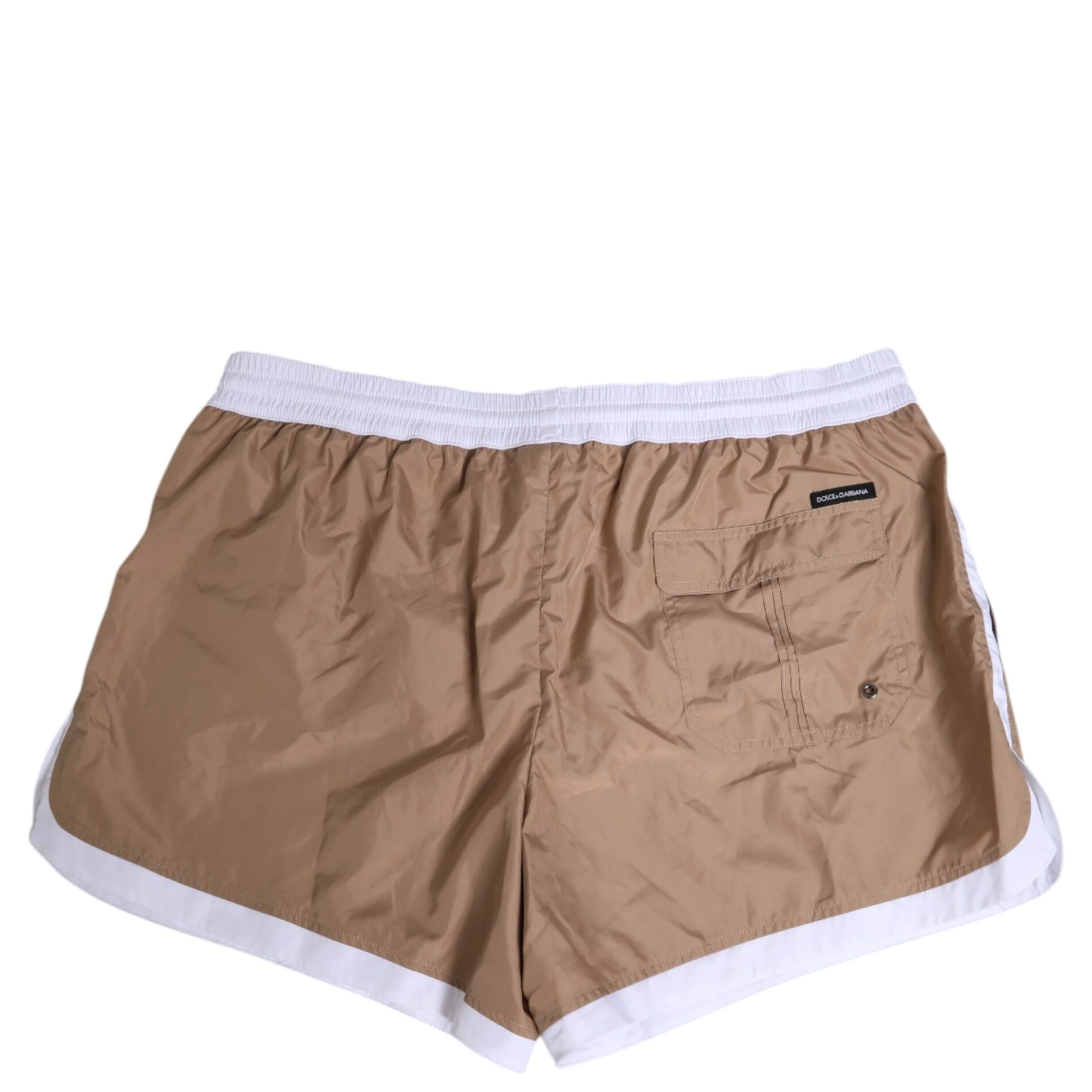 Brown White Polyester Re-Edition Shorts Swimwear