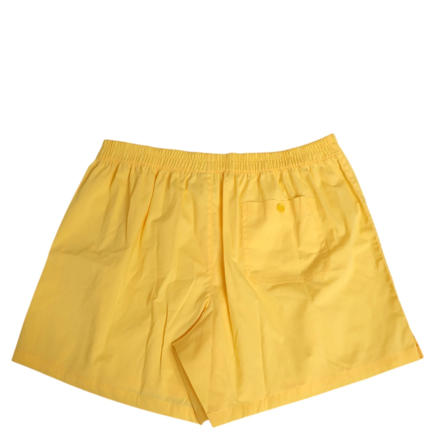 Yellow Cotton Elastic Waistband Short Swimwear