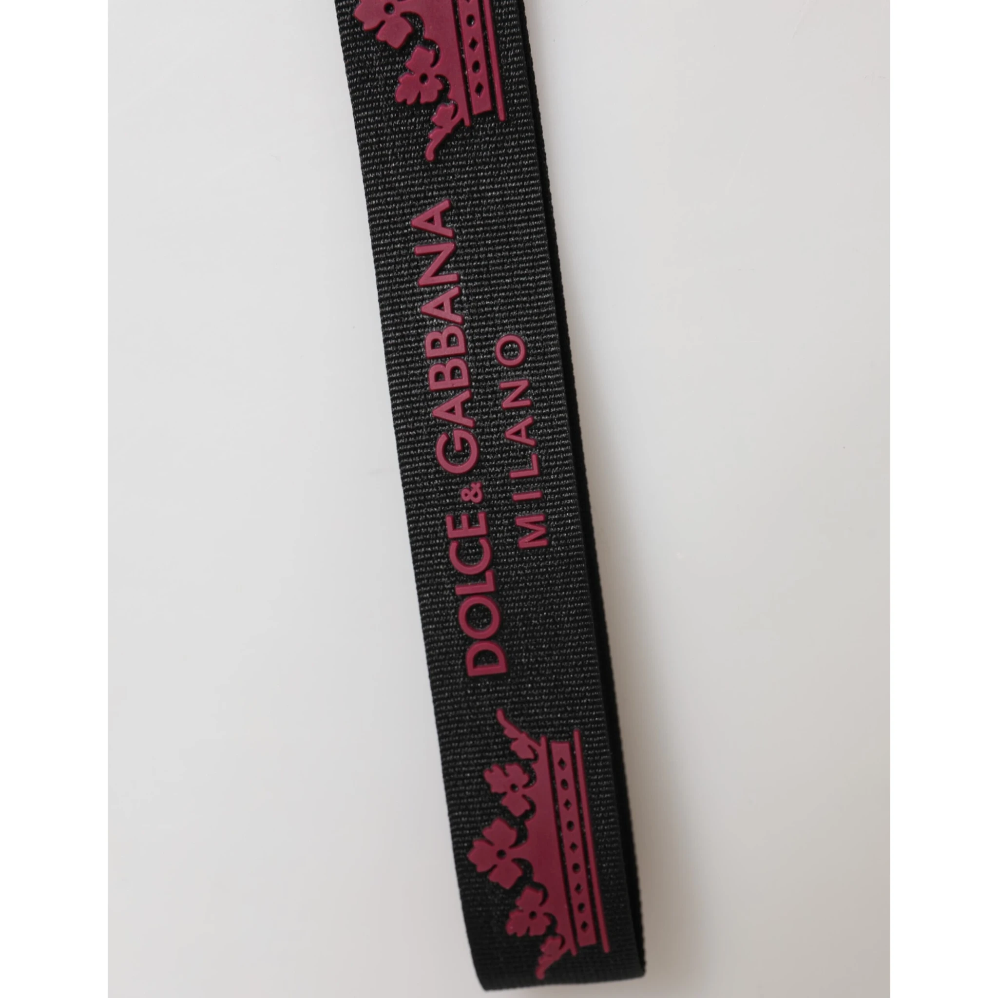 Black Burgundy Nylon DG Logo Crown Holder Keychain Keyring