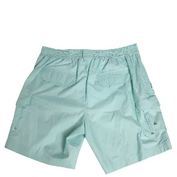 Aqua Blue Polyester Beachwear Men Shorts Swimwear