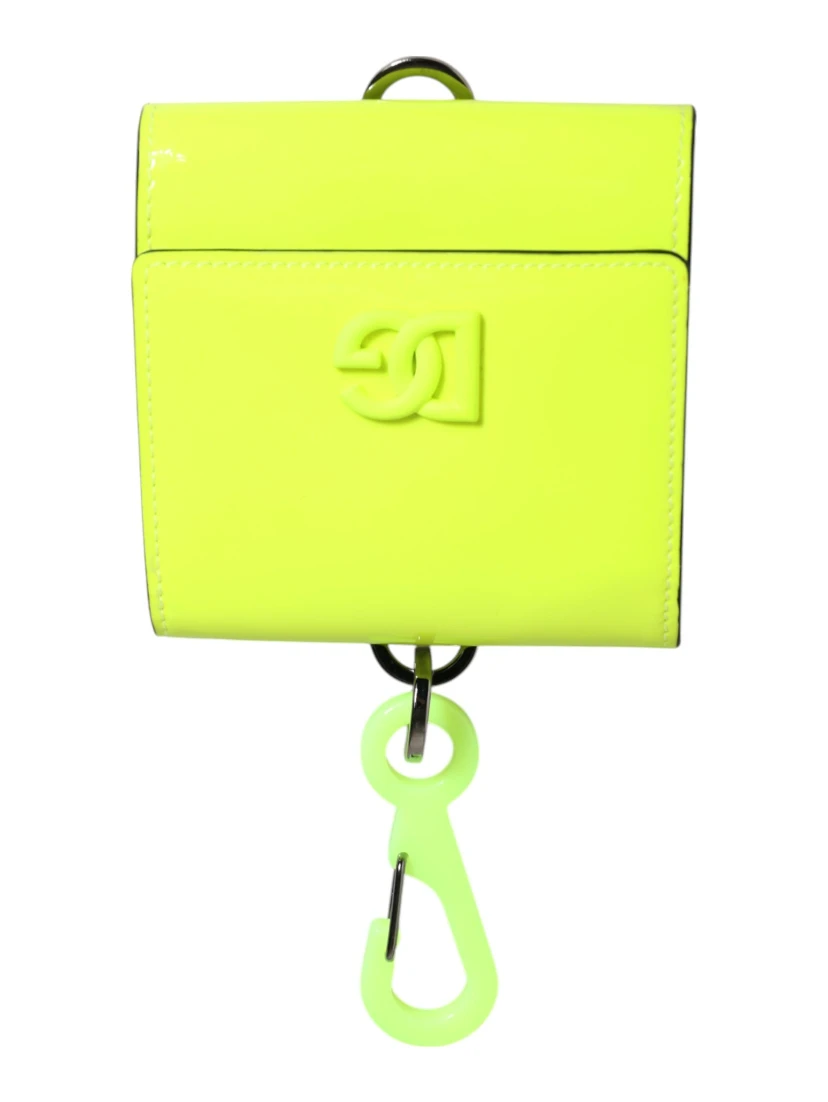 Yellow Green Bifold DG Logo Neck Strap Cardholder Wallet
