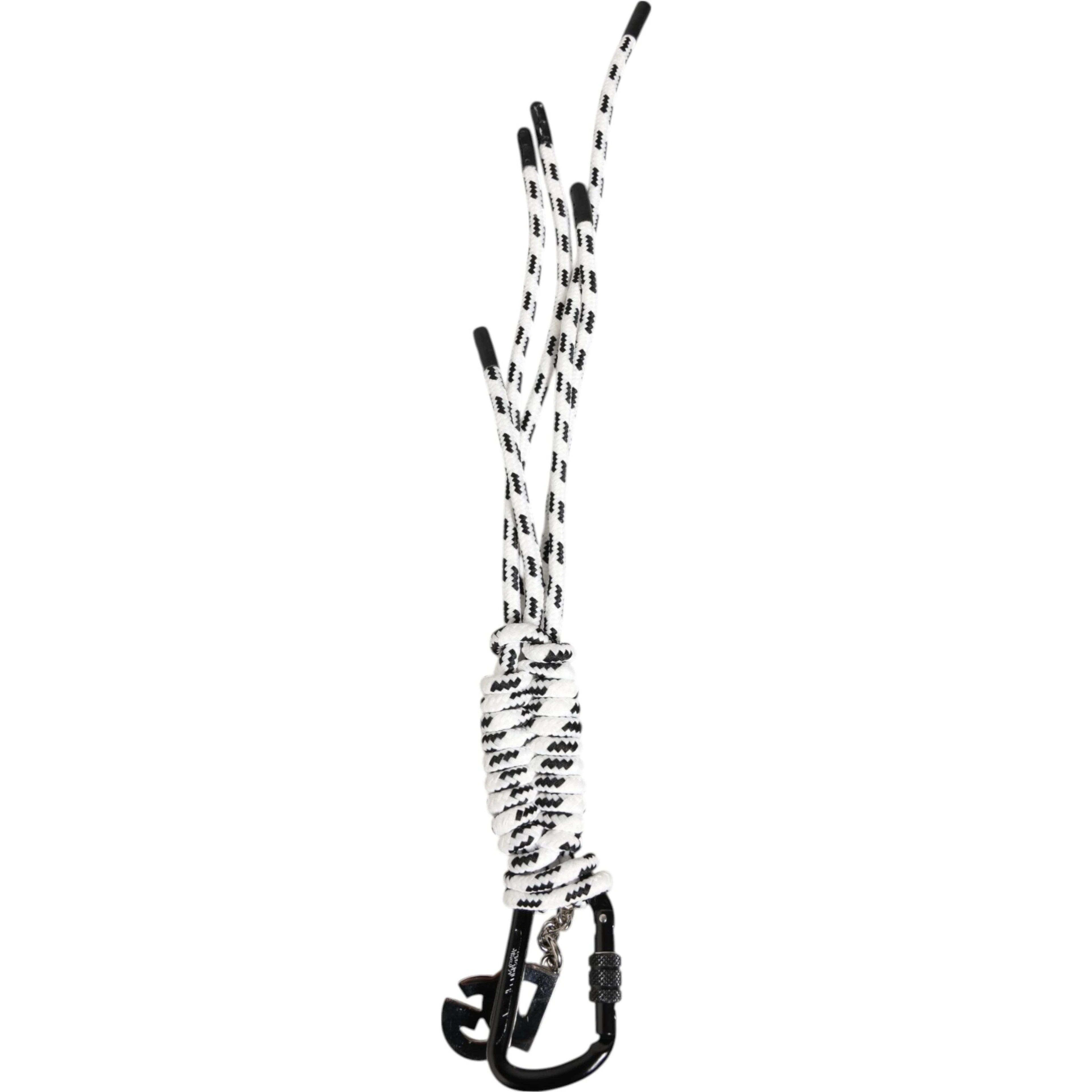 Black White Polyester Tape String DG Logo Keychain Keyring