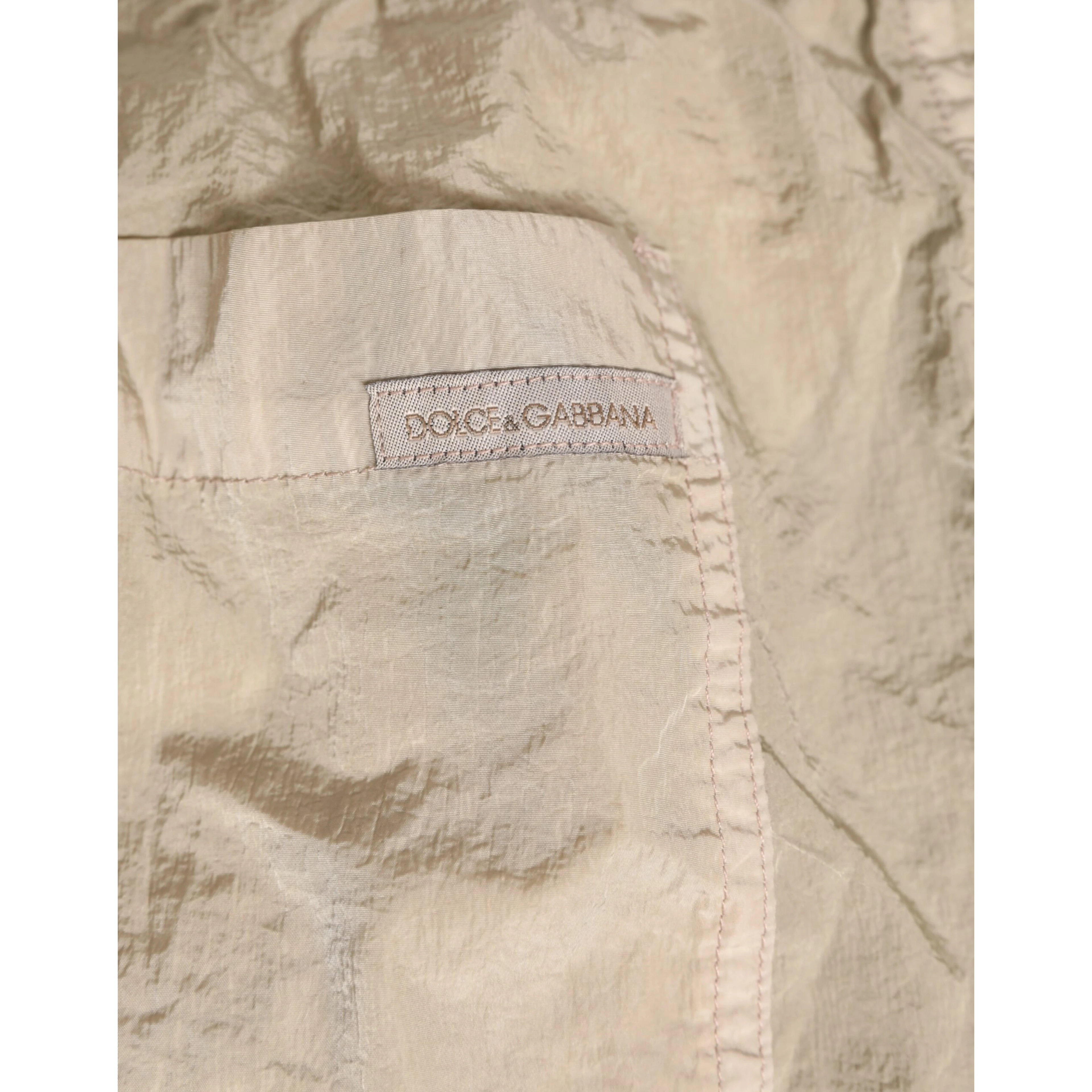Beige Nylon Beachwear Men Boxer Short Swimwear