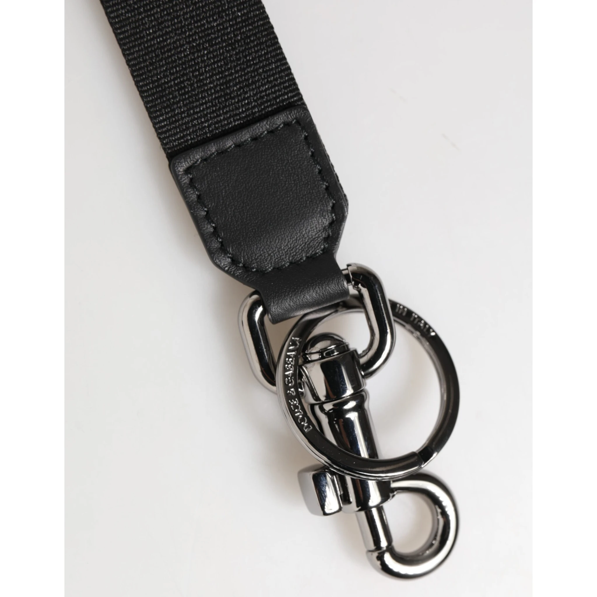 Black Blue DG Logo Polyester Brass Holder Keychain Keyring