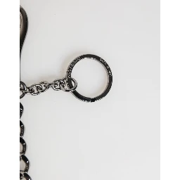 Black Red Military Leather Patch DG Logo Keychain Keyring