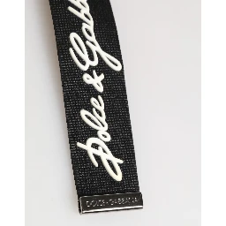 Black White Polyester DG Logo Silver Men Keychain Keyring