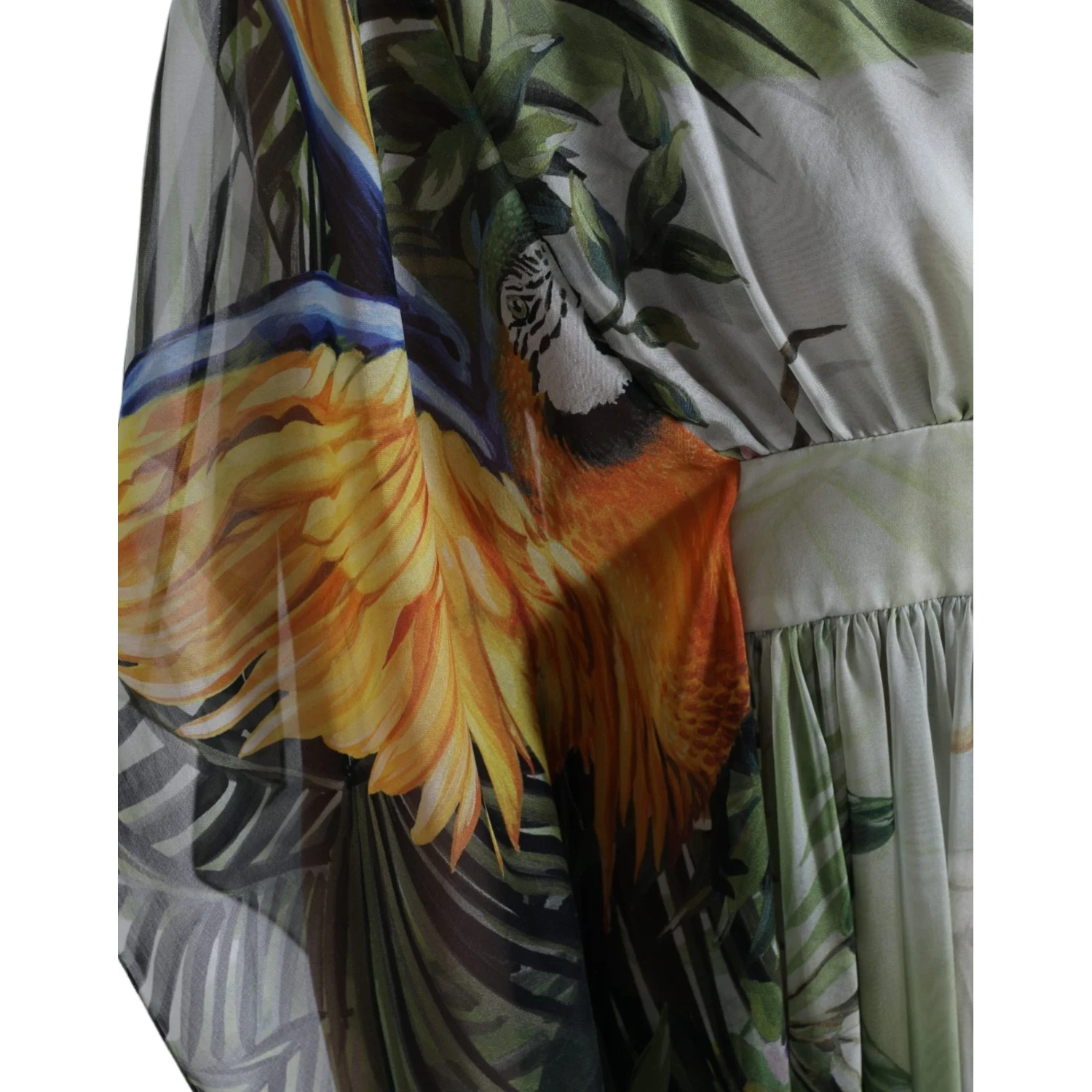 Multicolor Silk Jungle Print Women Maxi Dress