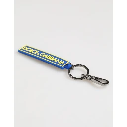 Blue Yellow DG Rubber Logo Silver Men's Holder Keyring