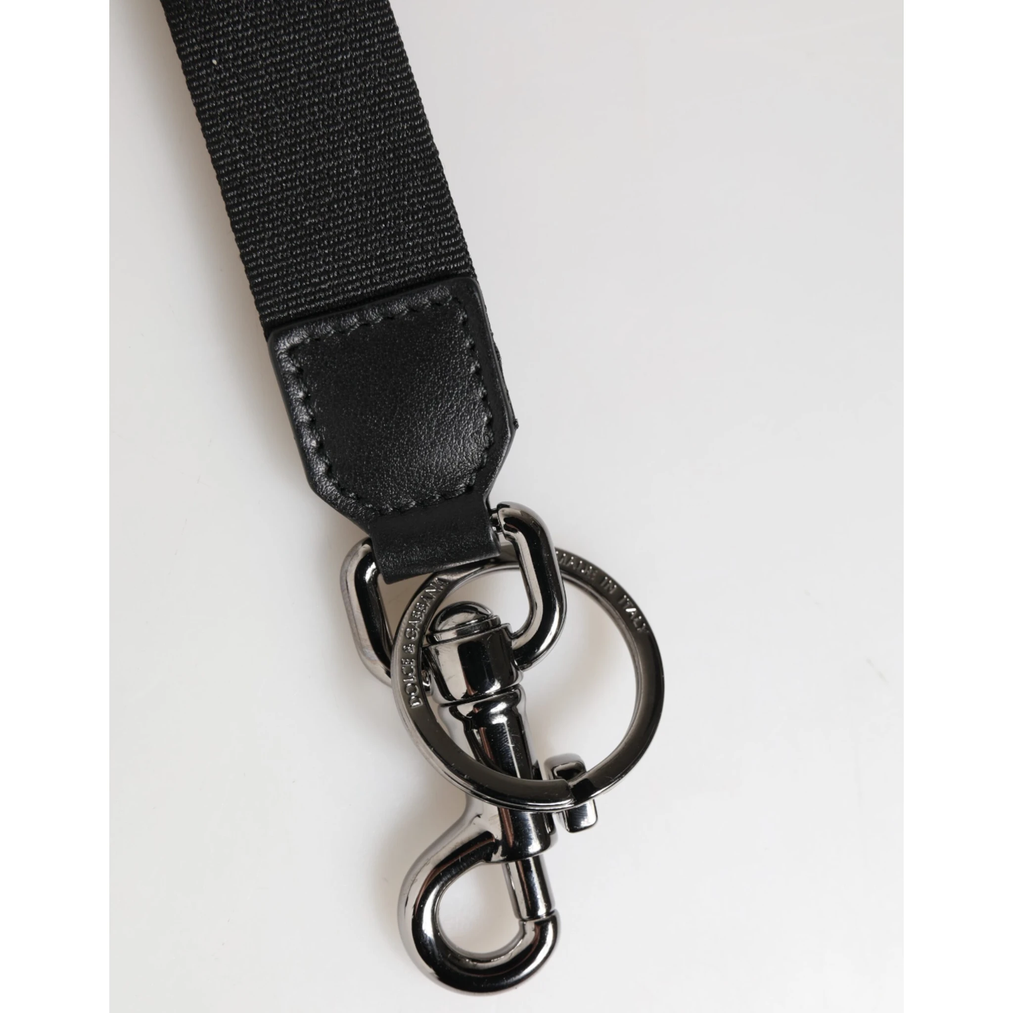 Black Red Logo Polyester Brass Holder Keychain Keyring