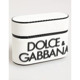 White Black Rubber Logo Embossed Accessory Airpods Case