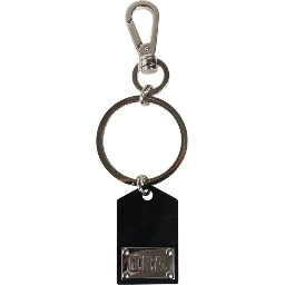 Black Sint Glass Plaque DG Logo Metal PlateKeychain Keyring