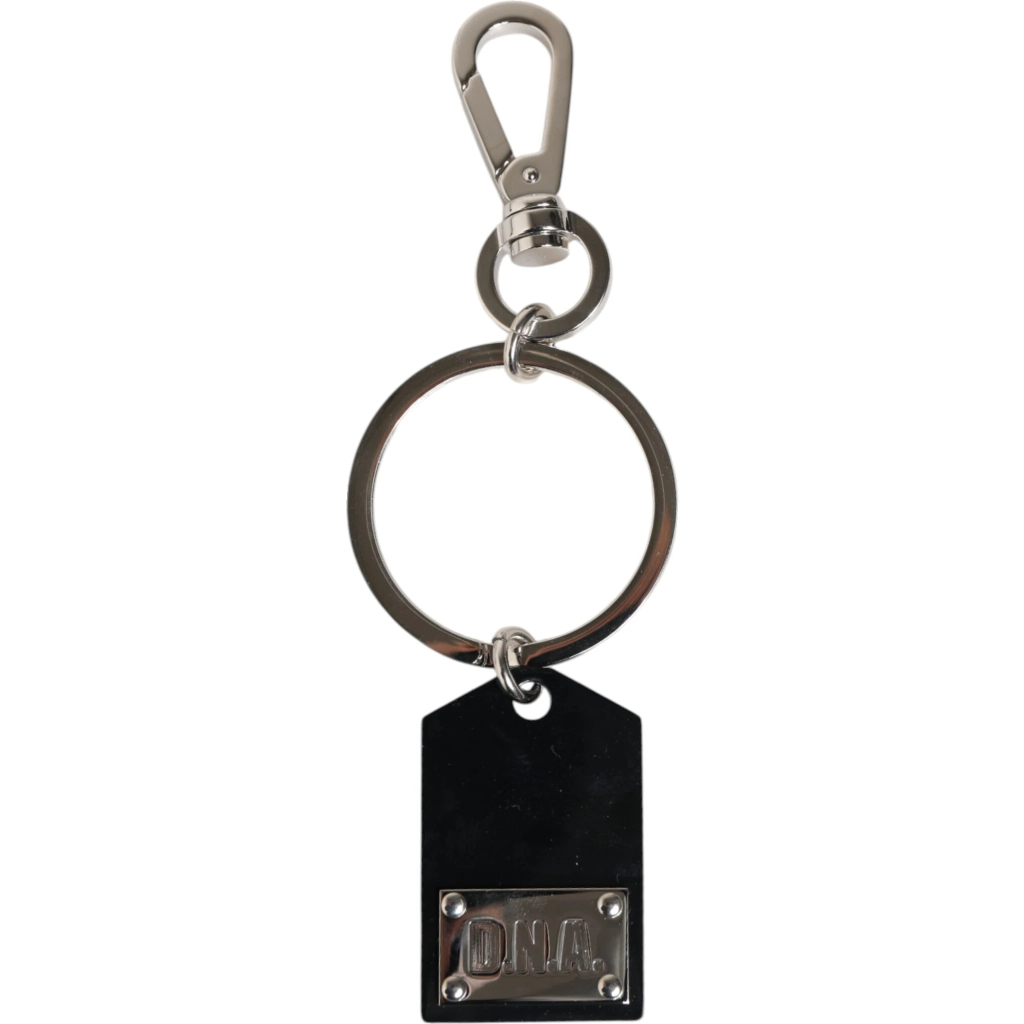 Black Sint Glass Plaque DG Logo Metal PlateKeychain Keyring