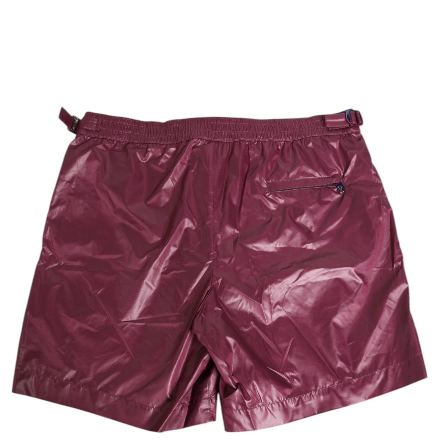 Burgundy Polyester Logo Embossed Crest Swimwear