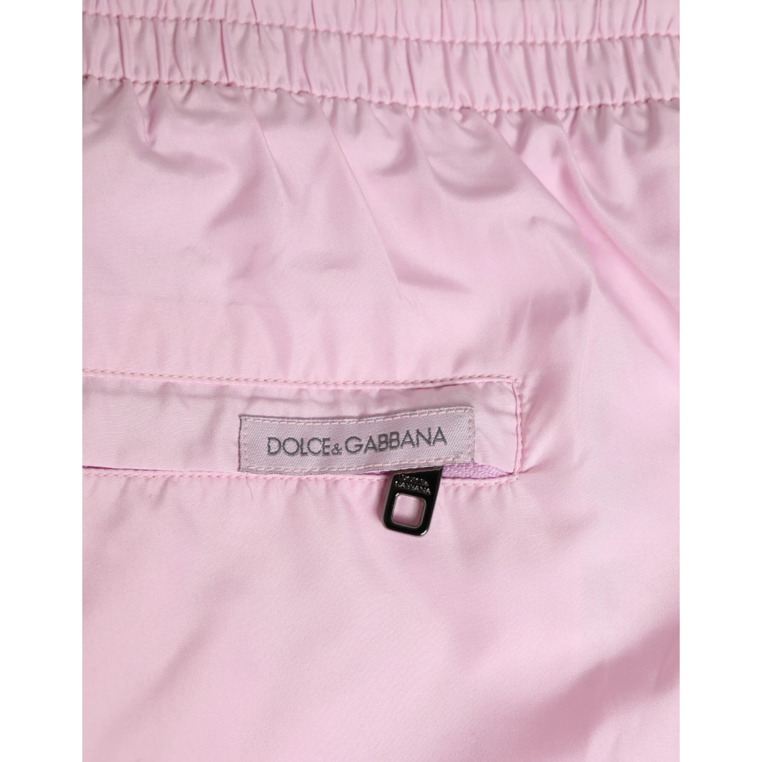 Pink Nylon Logo Side Stripe Beachwear Men Swimwear