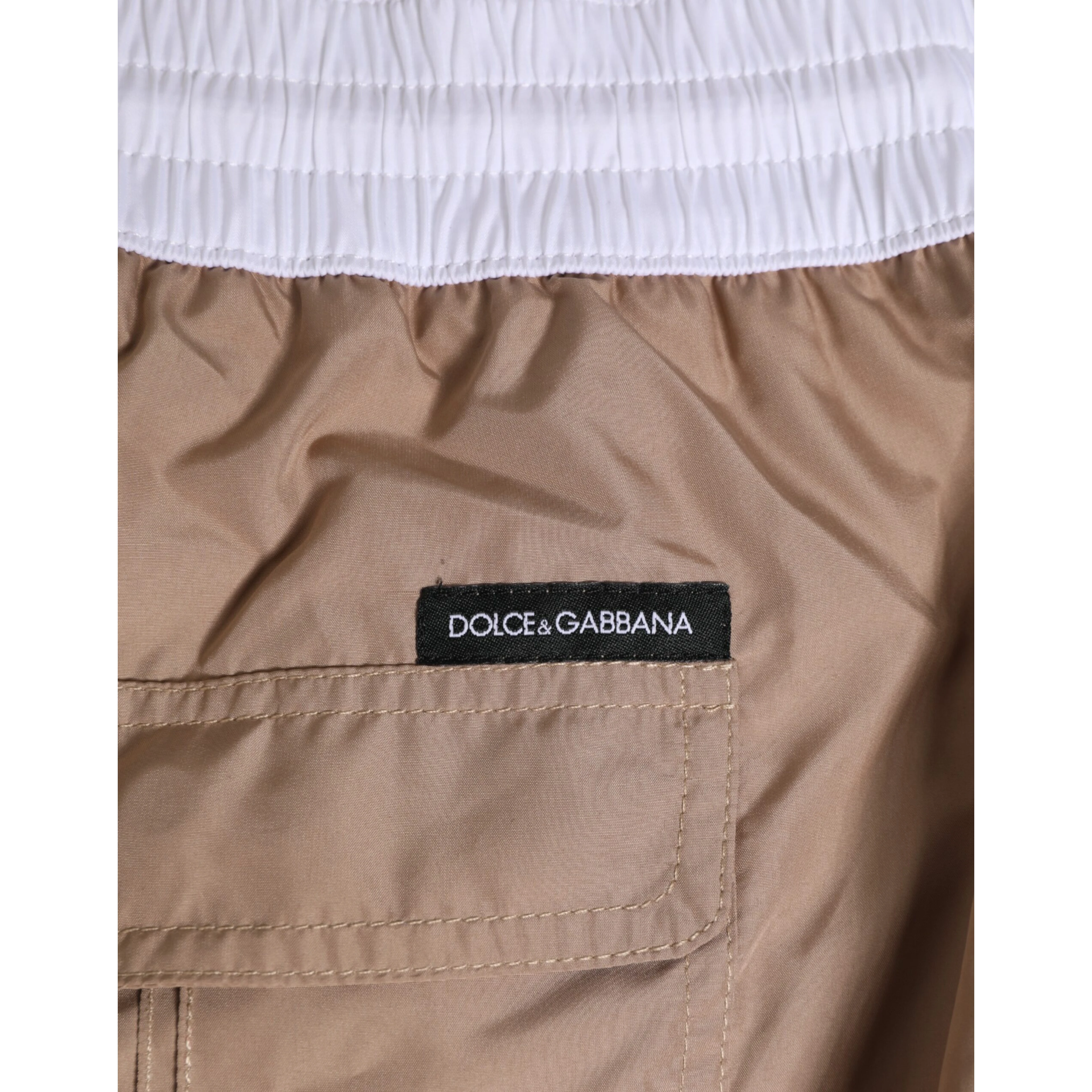 Brown White Polyester Re-Edition Shorts Swimwear