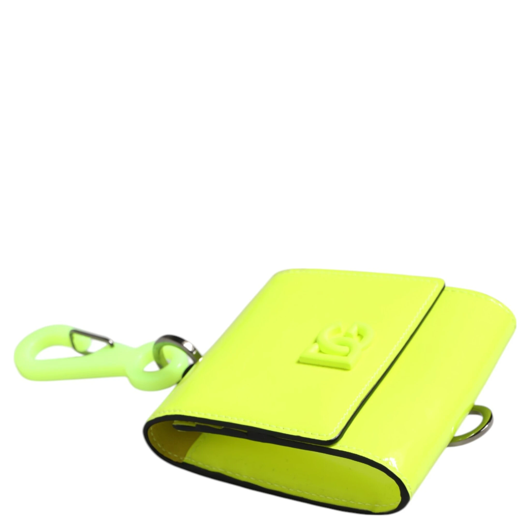Yellow Green Bifold DG Logo Neck Strap Cardholder Wallet