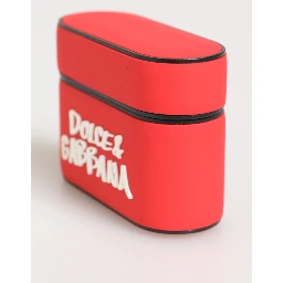 Red PVC DG Logo Embossed Men Flip Holder  Airpods Case