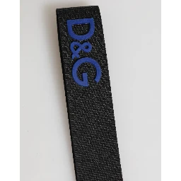 Black Blue DG Logo Polyester Brass Holder Keychain Keyring