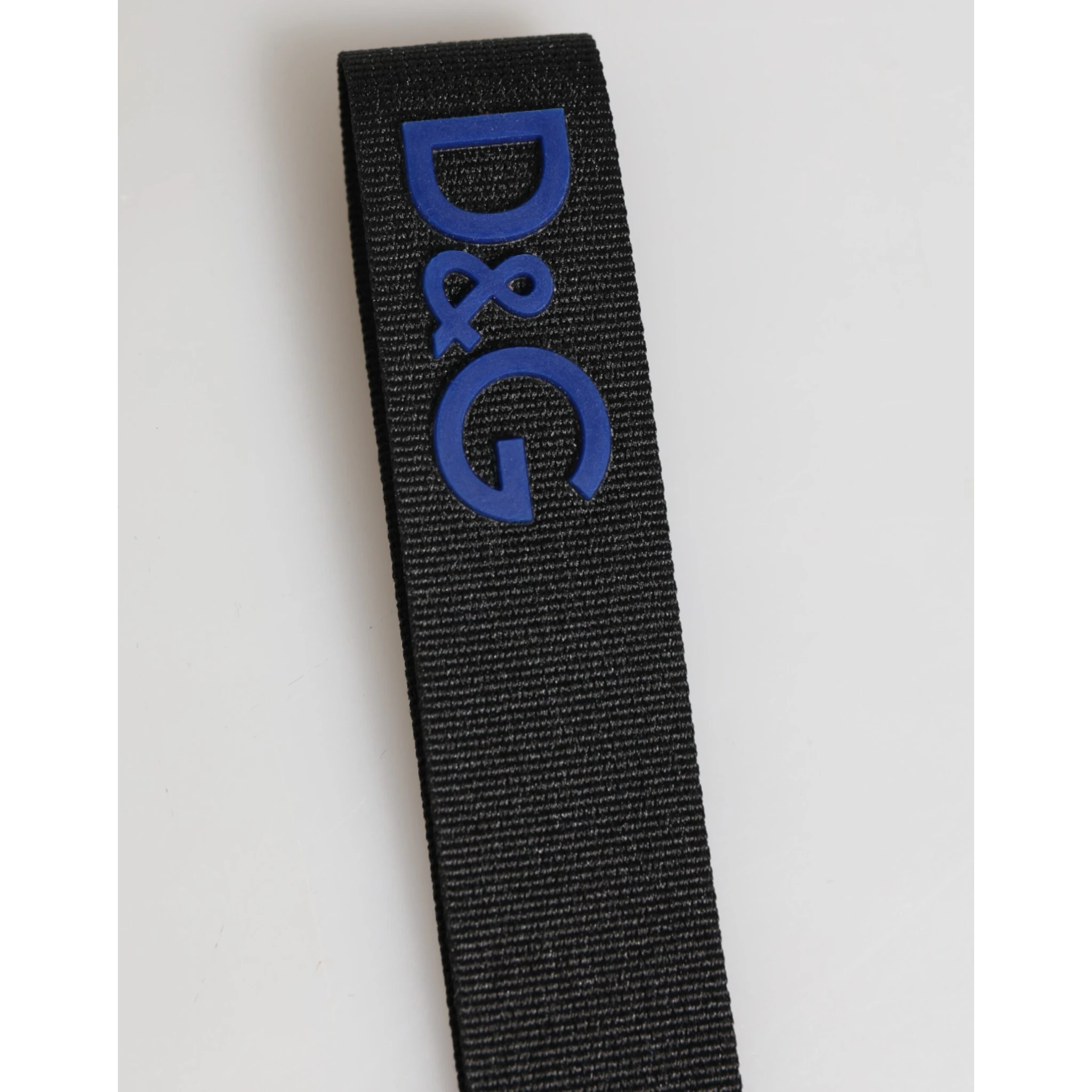 Black Blue DG Logo Polyester Brass Holder Keychain Keyring