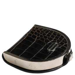 Black Polished Crocodile Leather Mens Coin Purse Wallet