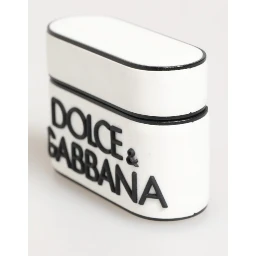 White Black Rubber Logo Embossed Accessory Airpods Case
