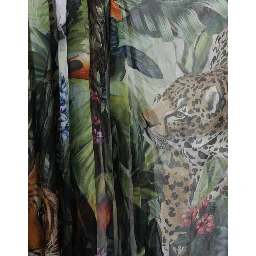 Multicolor Silk Jungle Print Women Maxi Dress