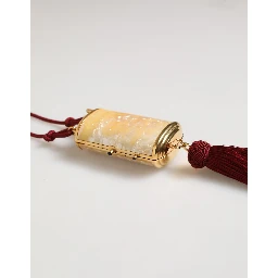 White Resin Gold Metal Crossbody Mini Purse Tassel Bag