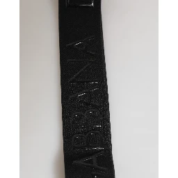 Black Polyester Stretch Rubberised DG Logo Men Keychain