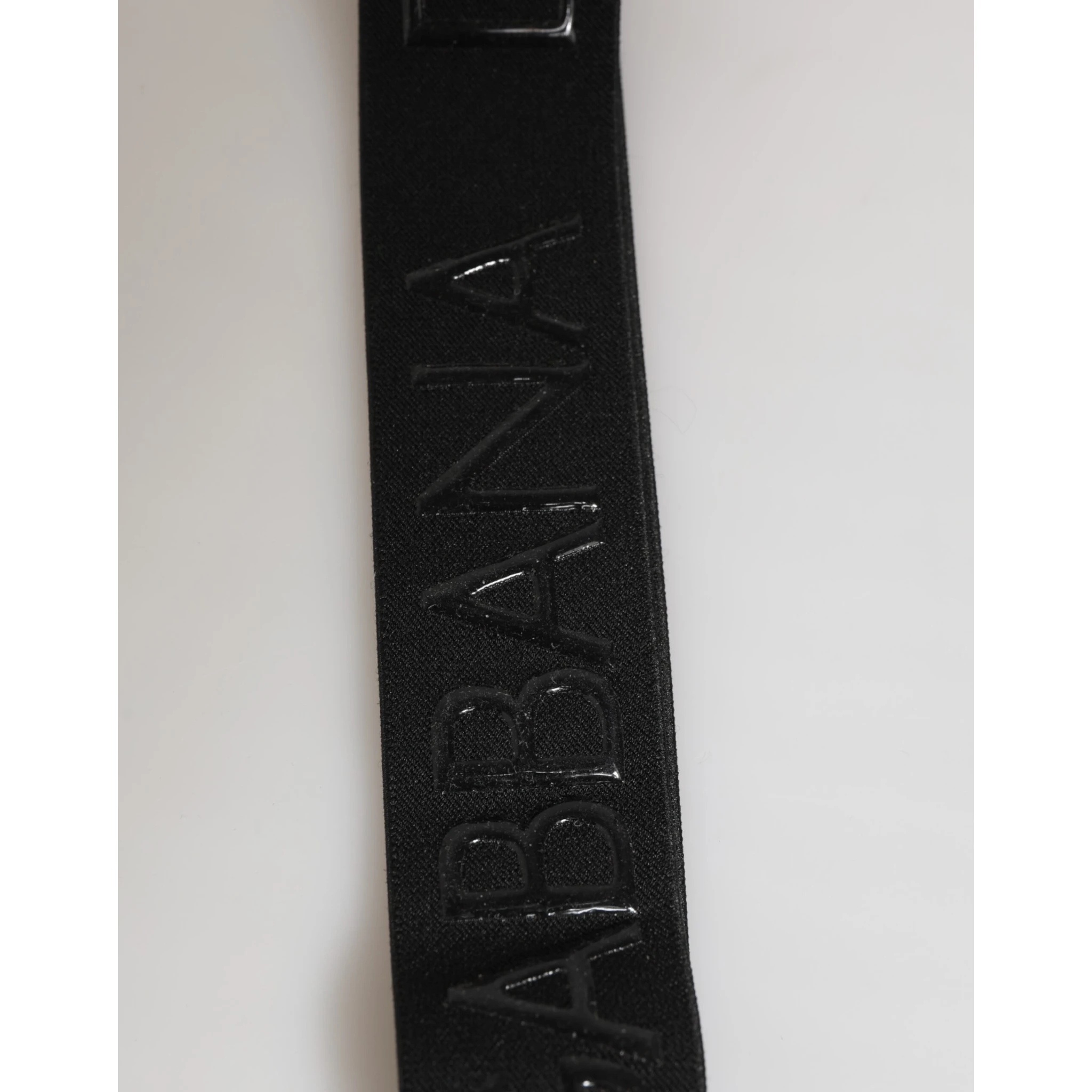 Black Polyester Stretch Rubberised DG Logo Men Keychain