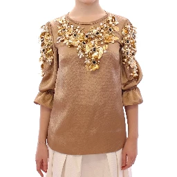Gold SPECIAL Piece Runway Crystal Blouse