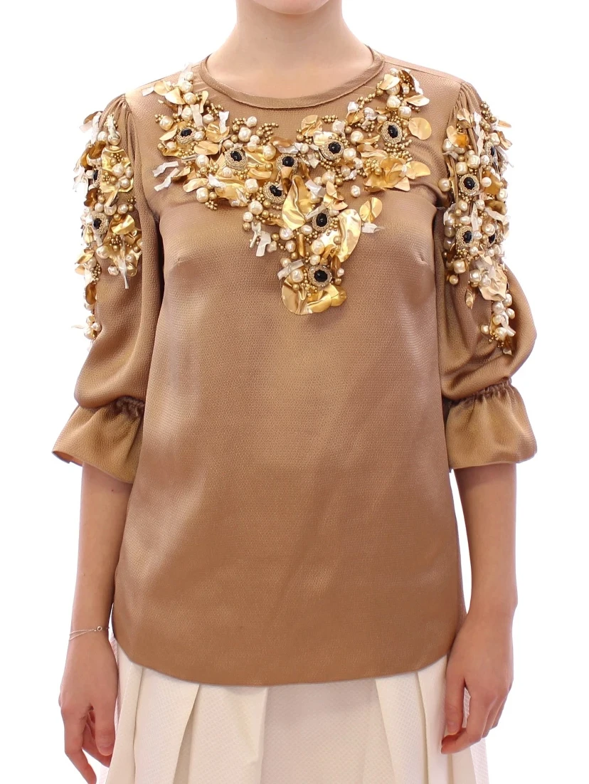 Gold SPECIAL Piece Runway Crystal Blouse