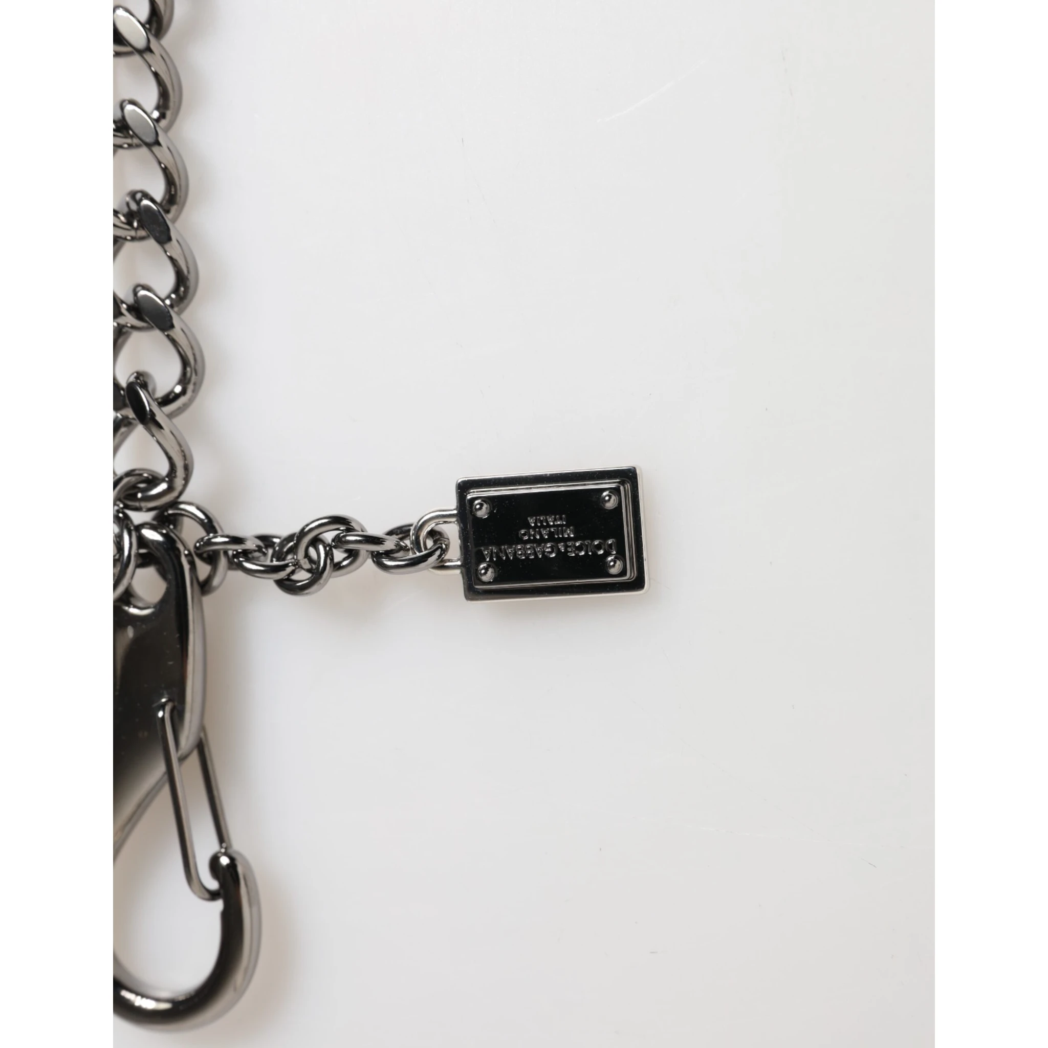 Black Red Military Leather Patch DG Logo Keychain Keyring