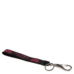 Black Burgundy Nylon DG Logo Crown Holder Keychain Keyring