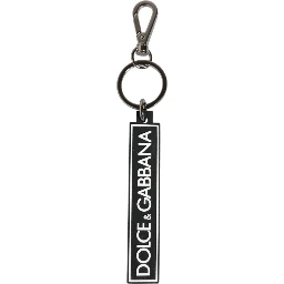 Black White DG Rubber Logo Silver Men's Holder Keyring