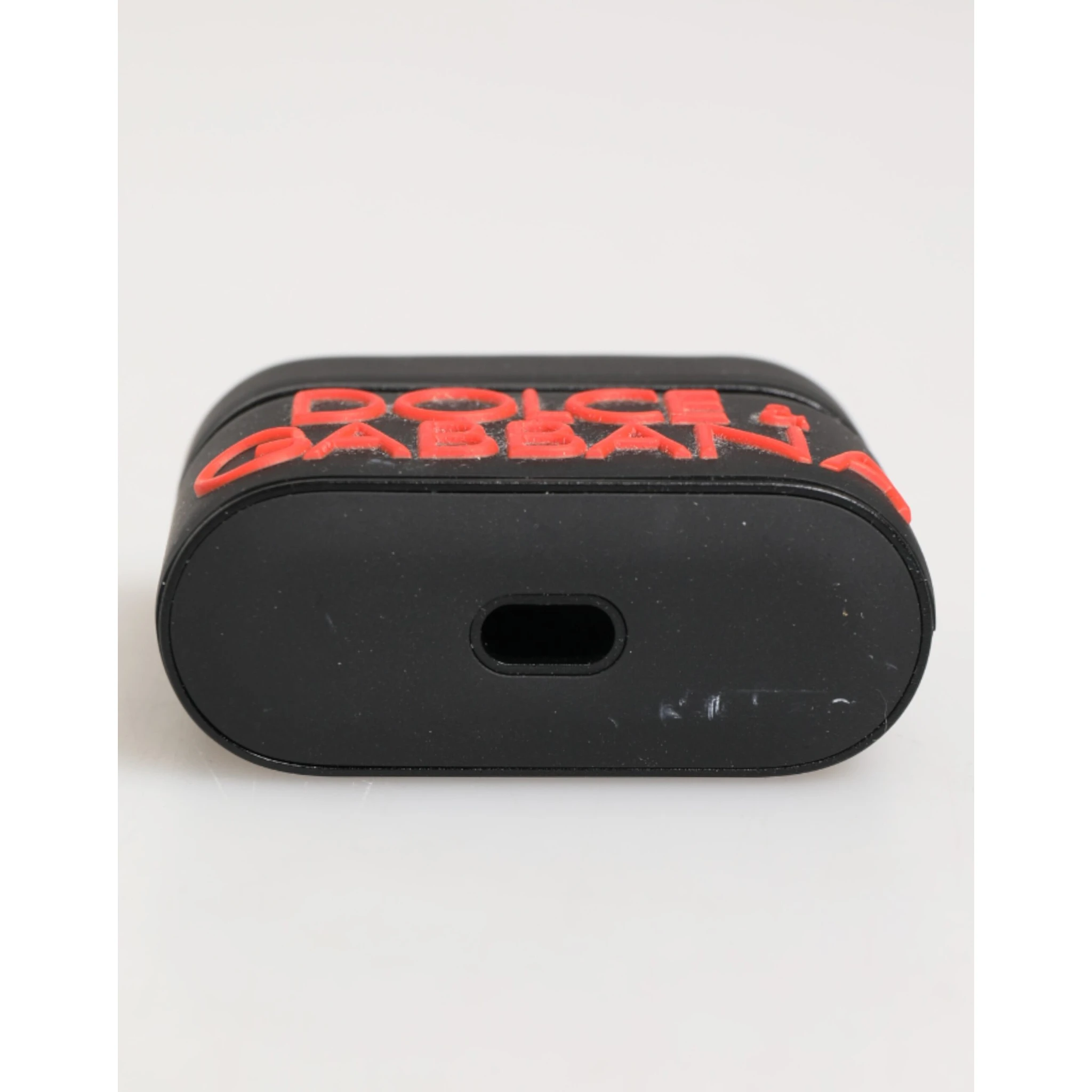 Black Orange Rubber Logo Embossed Accessory Airpods Case