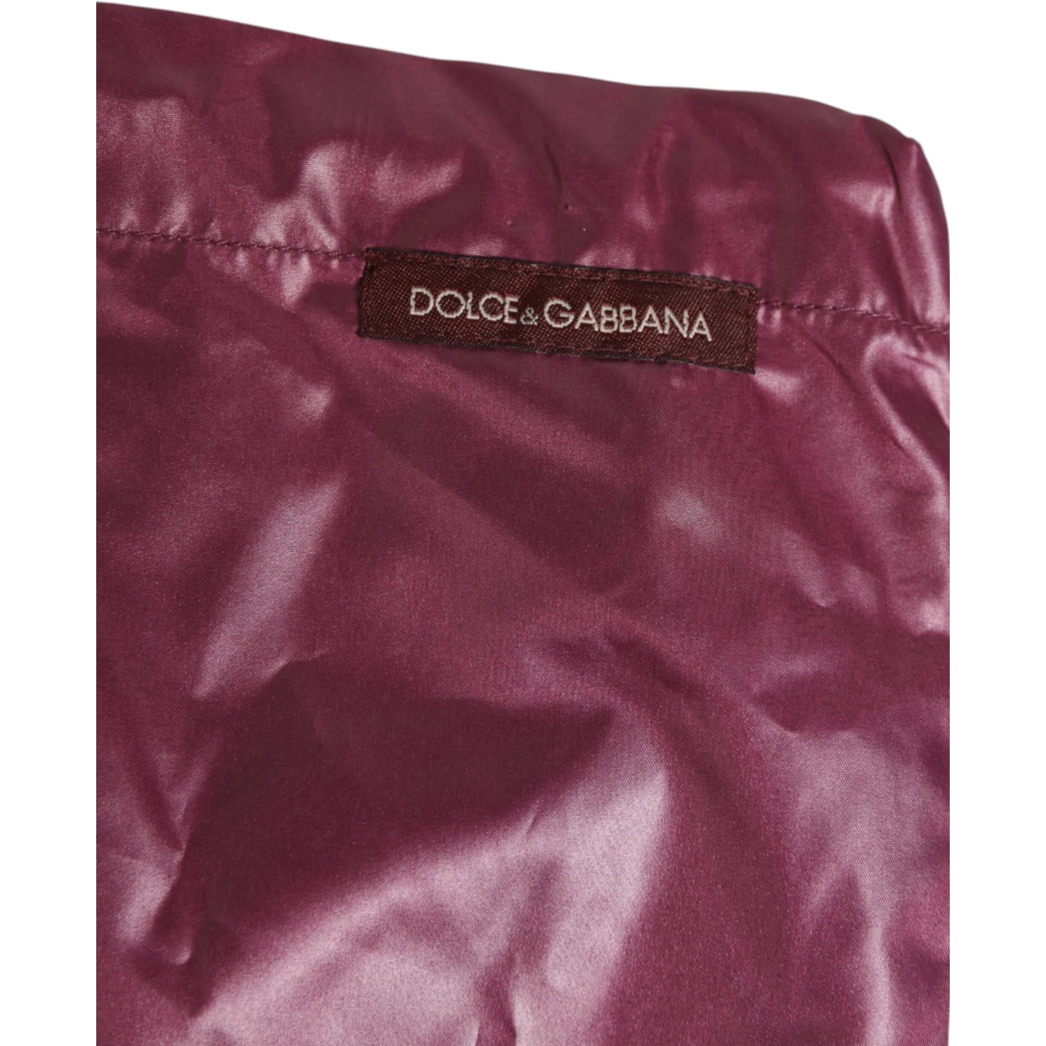 Burgundy Polyester Logo Embossed Crest Swimwear