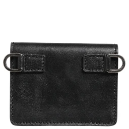 Black Leather Bifold Card Holder Mens Coin Purse Key Clip Wallet