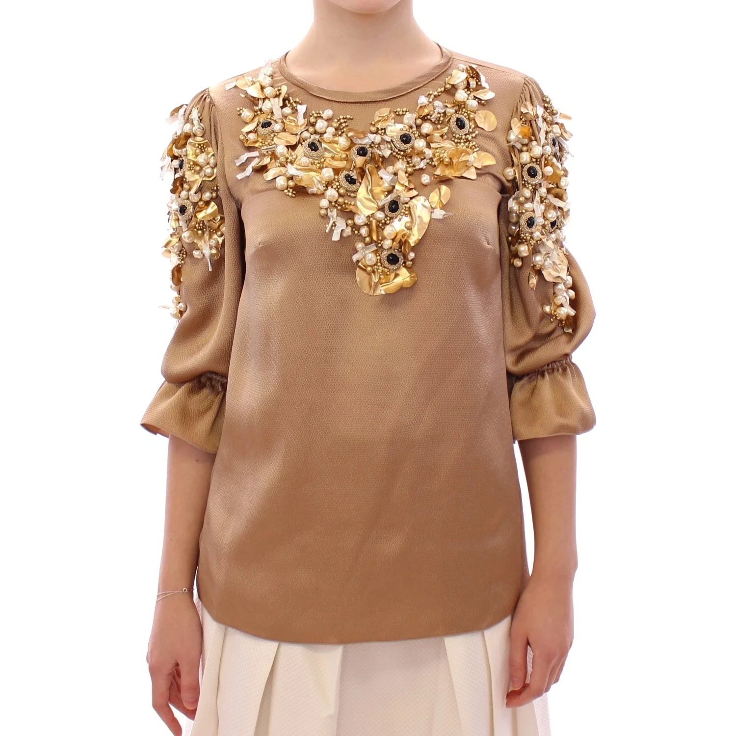 Gold SPECIAL Piece Runway Crystal Blouse