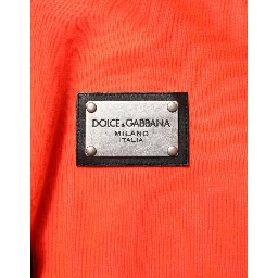 Red Fluorescent Polyester Logo Patch Hoodie Sweater