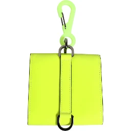 Yellow Green Bifold DG Logo Neck Strap Cardholder Wallet