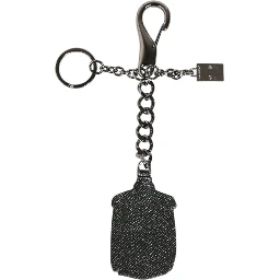 Black Red Military Leather Patch DG Logo Keychain Keyring