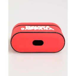 Red PVC DG Logo Embossed Men Flip Holder  Airpods Case
