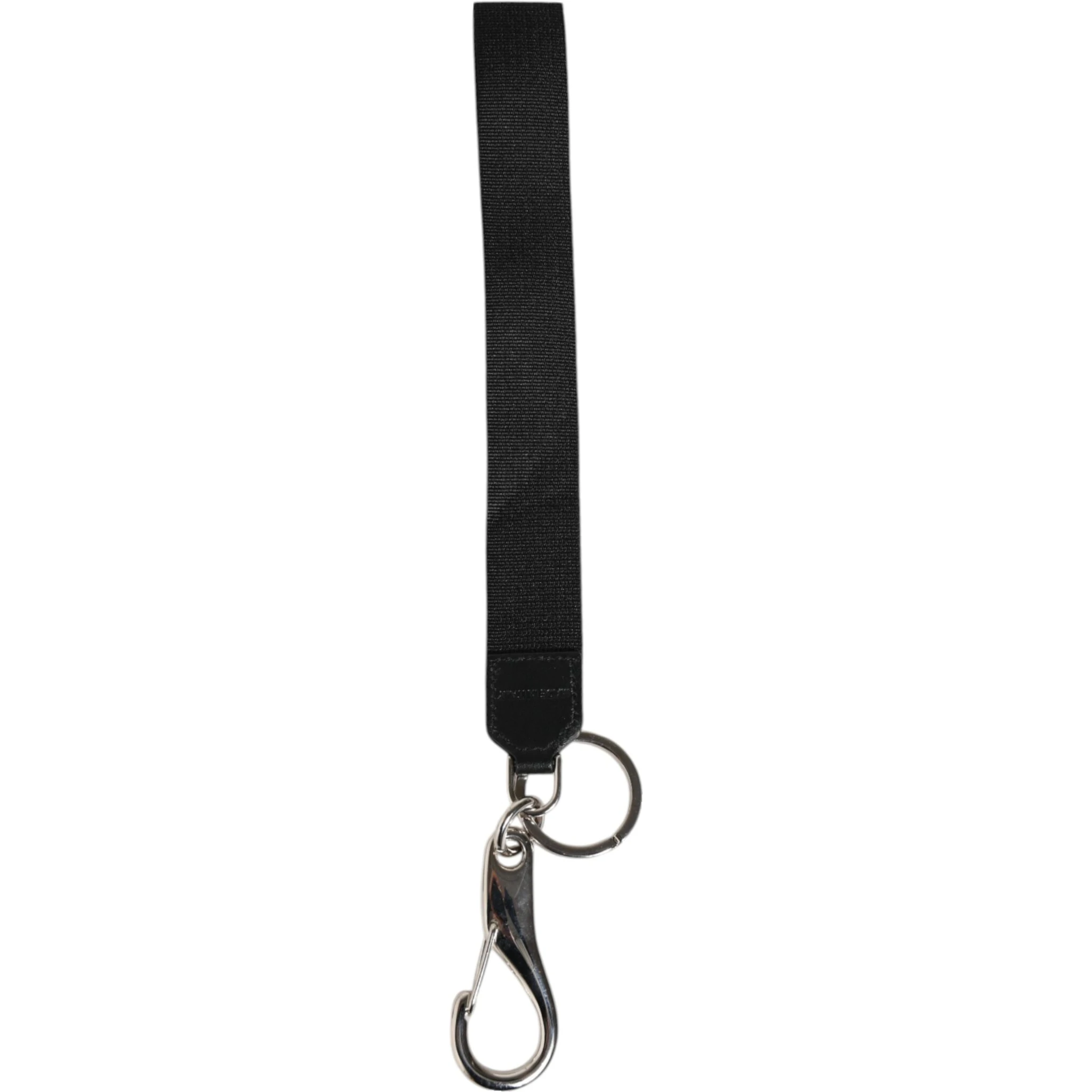 Black Silver Nylon DG Crown Men's Holder Keychain Keyring
