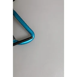 Blue Yellow Leather Tape String DG Logo Keychain Keyring