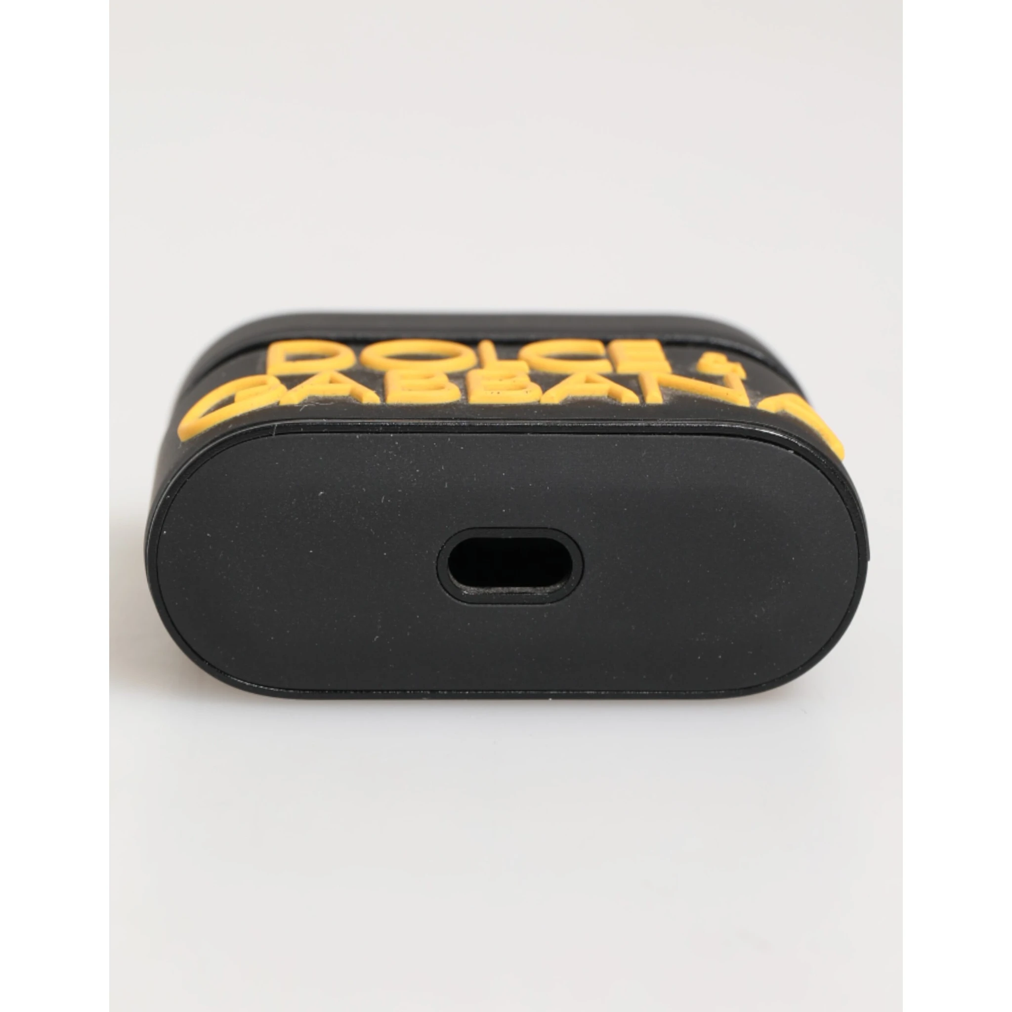 Black Yellow Rubber Logo Embossed Accessory Airpods Case
